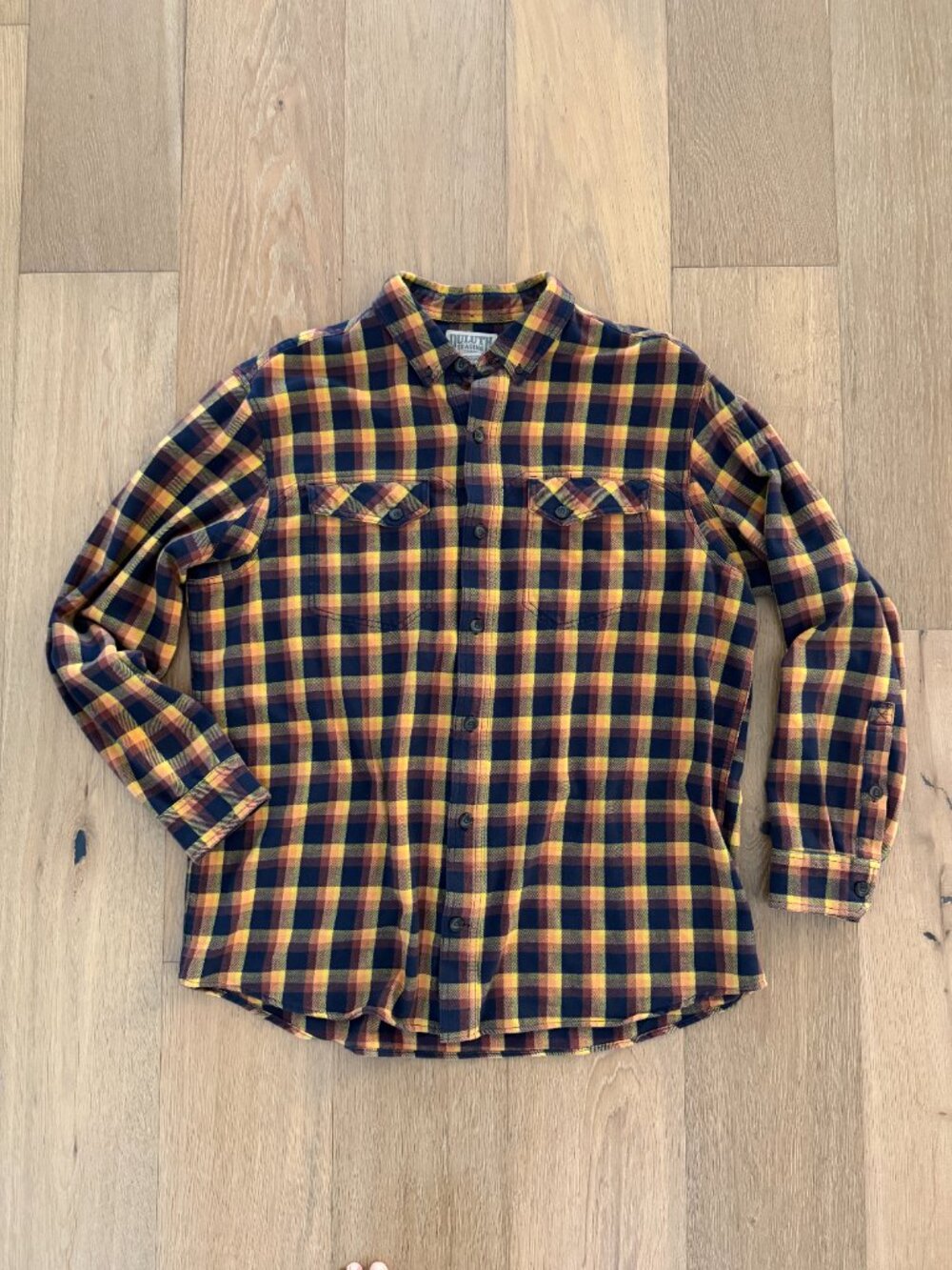 Duluth Trading Company Men's Fall Plaid Flannel Button Down Shirt Sz XL